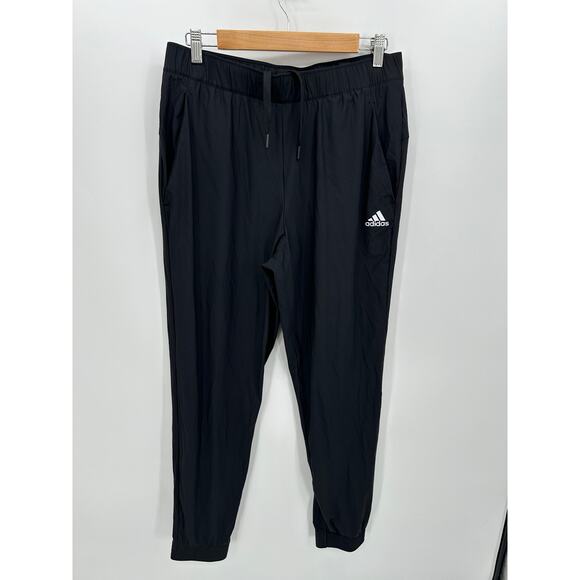 Adidas Golf Joggers‎ Men Medium Black Windbreaker Stretch Waist Workout Training - Picture 1 of 6